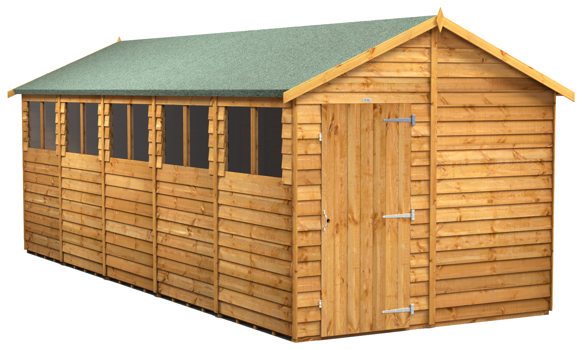 Power Sheds 20 x 8ft Apex Overlap Dip Treated Shed