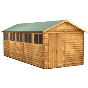 Power Sheds 20 x 8ft Apex Overlap Dip Treated Shed
