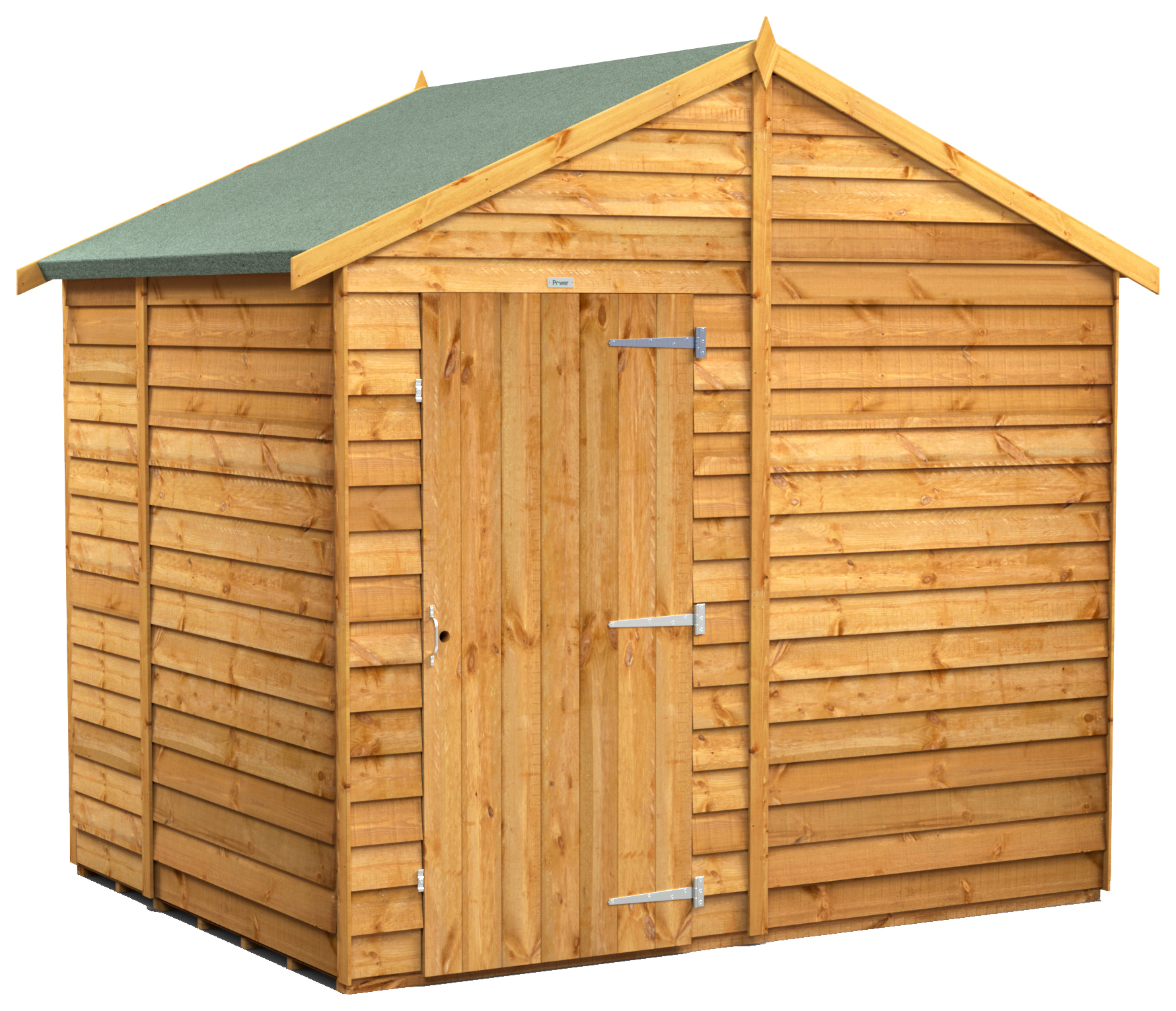 Powersheds Apex Overlap Dip Treated Windowless Shed - 6 x 8ft