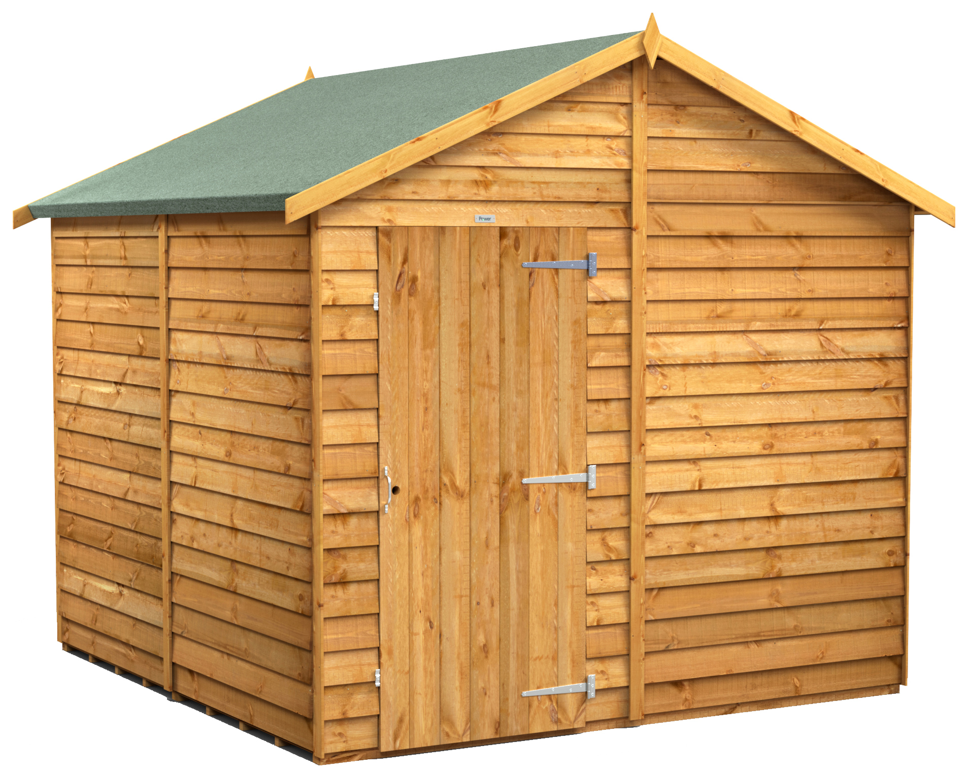 Power Sheds Apex Overlap Dip Treated Windowless Shed - 8 x 8ft