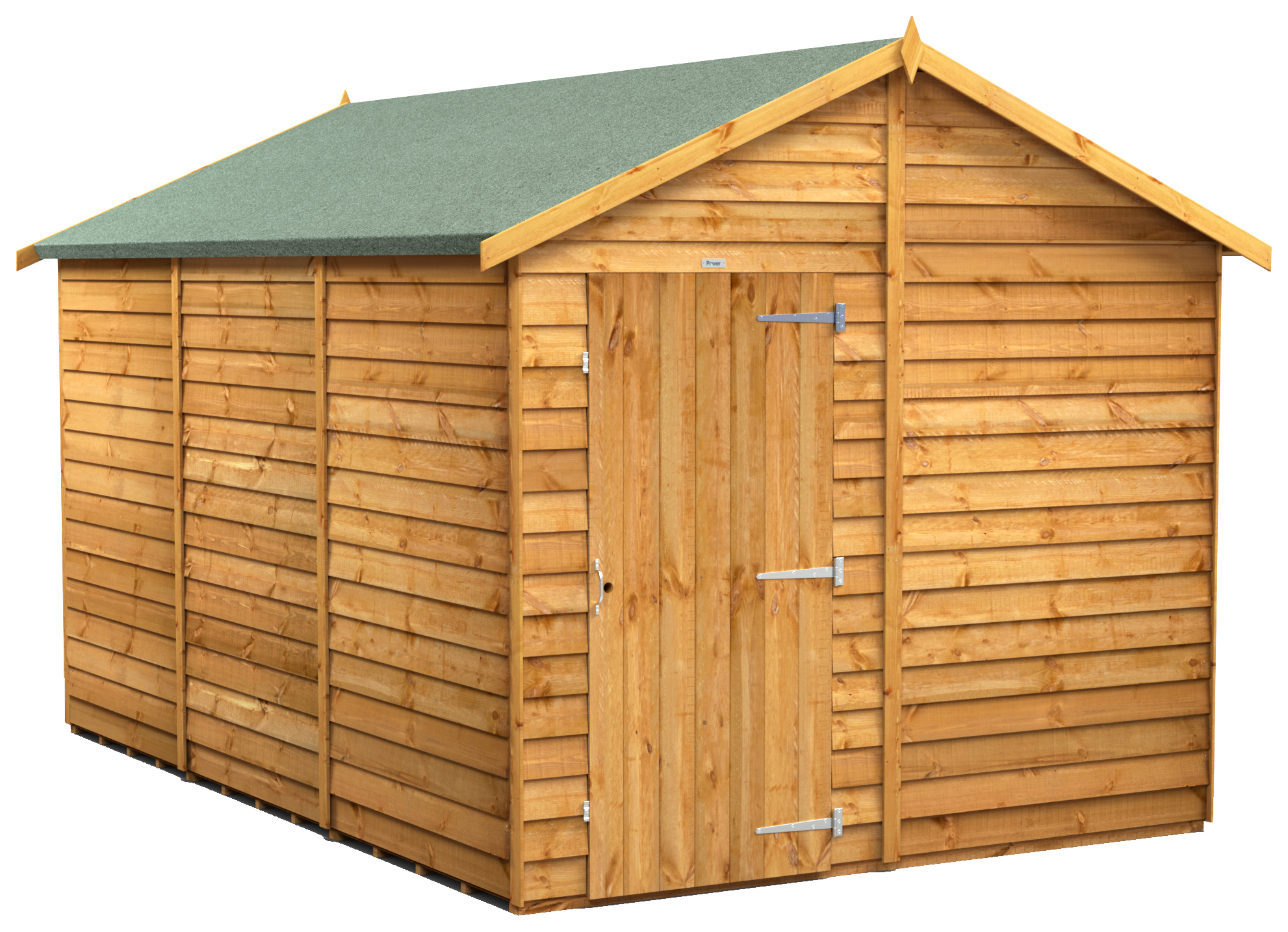 Powersheds Apex Overlap Dip Treated Windowless Shed - 12 x 8ft