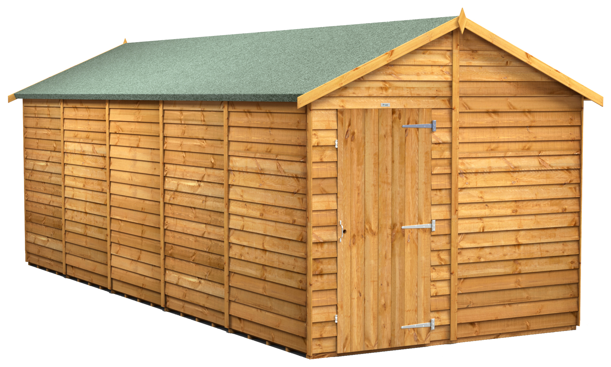 Power Sheds 20 x 8ft Apex Overlap Dip Treated Windowless Shed