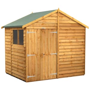 Power Sheds Double Door Apex Overlap Dip Treated Shed - 6 x 8ft