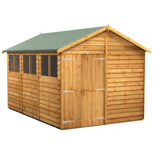 Power Sheds Double Door Apex Overlap Dip Treated Shed - 12 x 8ft