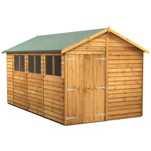Power Sheds 14 x 8ft Double Door Apex Overlap Dip Treated Shed