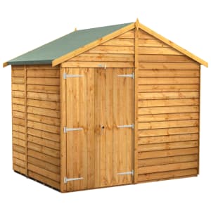 Power Sheds 6 x 8ft Double Door Apex Overlap Dip Treated Windowless Shed