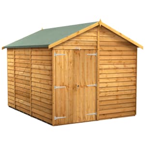 Power Sheds 10 x 8ft Double Door Apex Overlap Dip Treated Windowless Shed