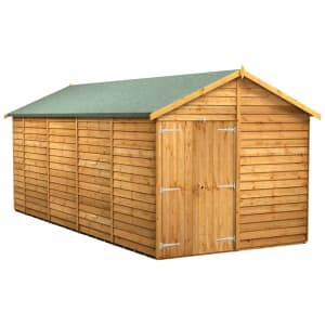 Power Sheds 18 x 8ft Double Door Apex Overlap Dip Treated Windowless Shed