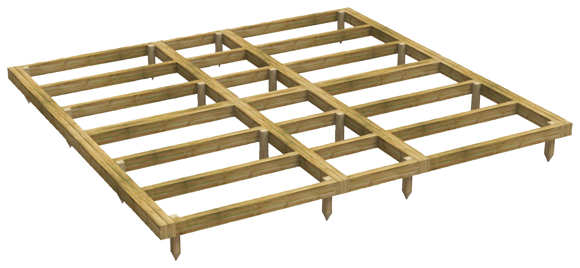 Image of Power Sheds 10 x 10ft Pressure Treated Garden Building Base Kit