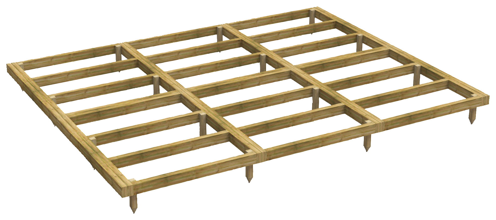 Image of Power Sheds 12 x 10ft Pressure Treated Garden Building Base Kit