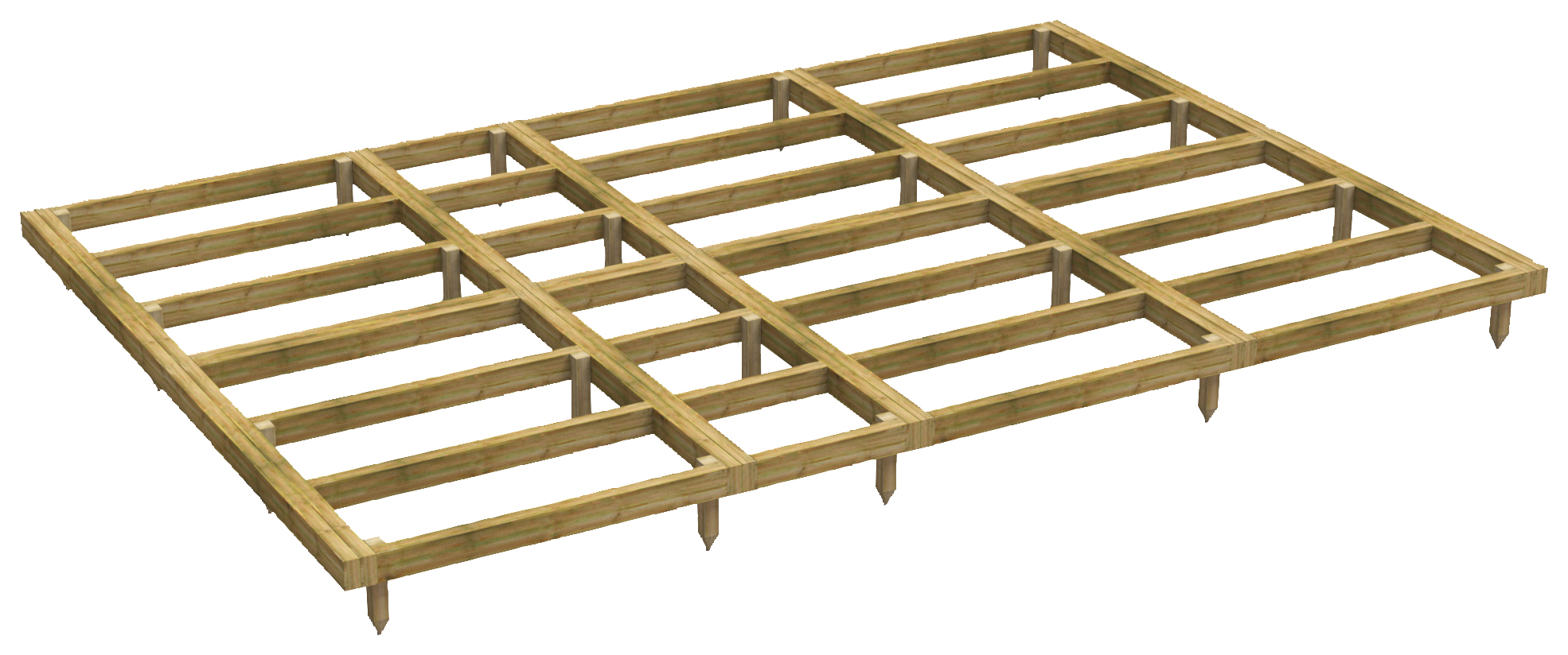 Image of Power Sheds 14 x 10ft Pressure Treated Garden Building Base Kit