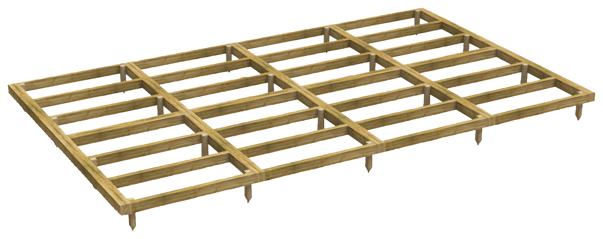 Image of Power Sheds 16 x 10ft Pressure Treated Garden Building Base Kit