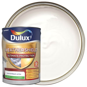 Dulux Weathershield Ultimate Protect Smooth Masonry Paint - Pure Brilliant White - 5L