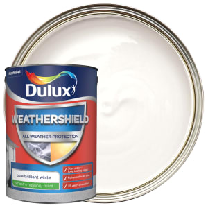 Dulux Weathershield All Weather Purpose Smooth Paint - Pure Brilliant White - 5L