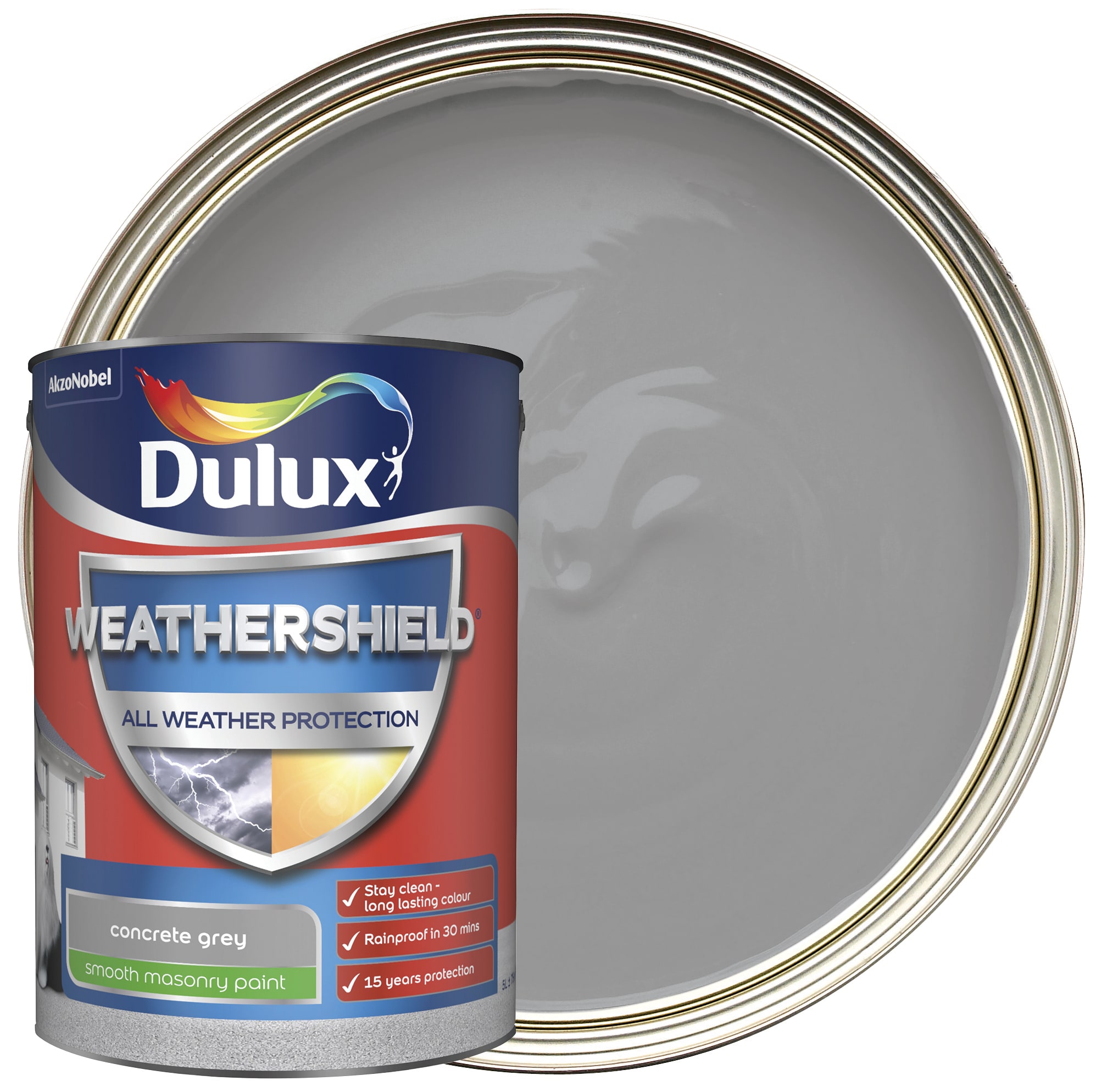 Dulux Weathershield All Weather Purpose Smooth Paint Concrete Grey