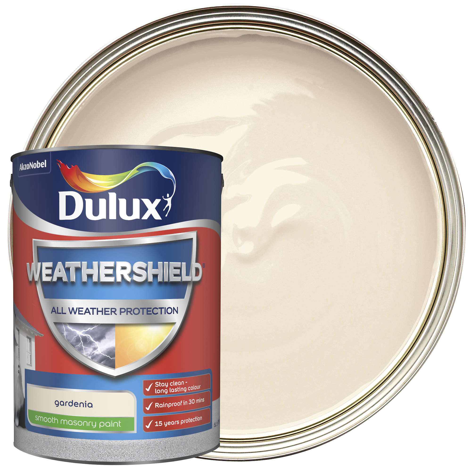 Dulux Weathershield All Weather Purpose Smooth Paint - Gardenia - 5L