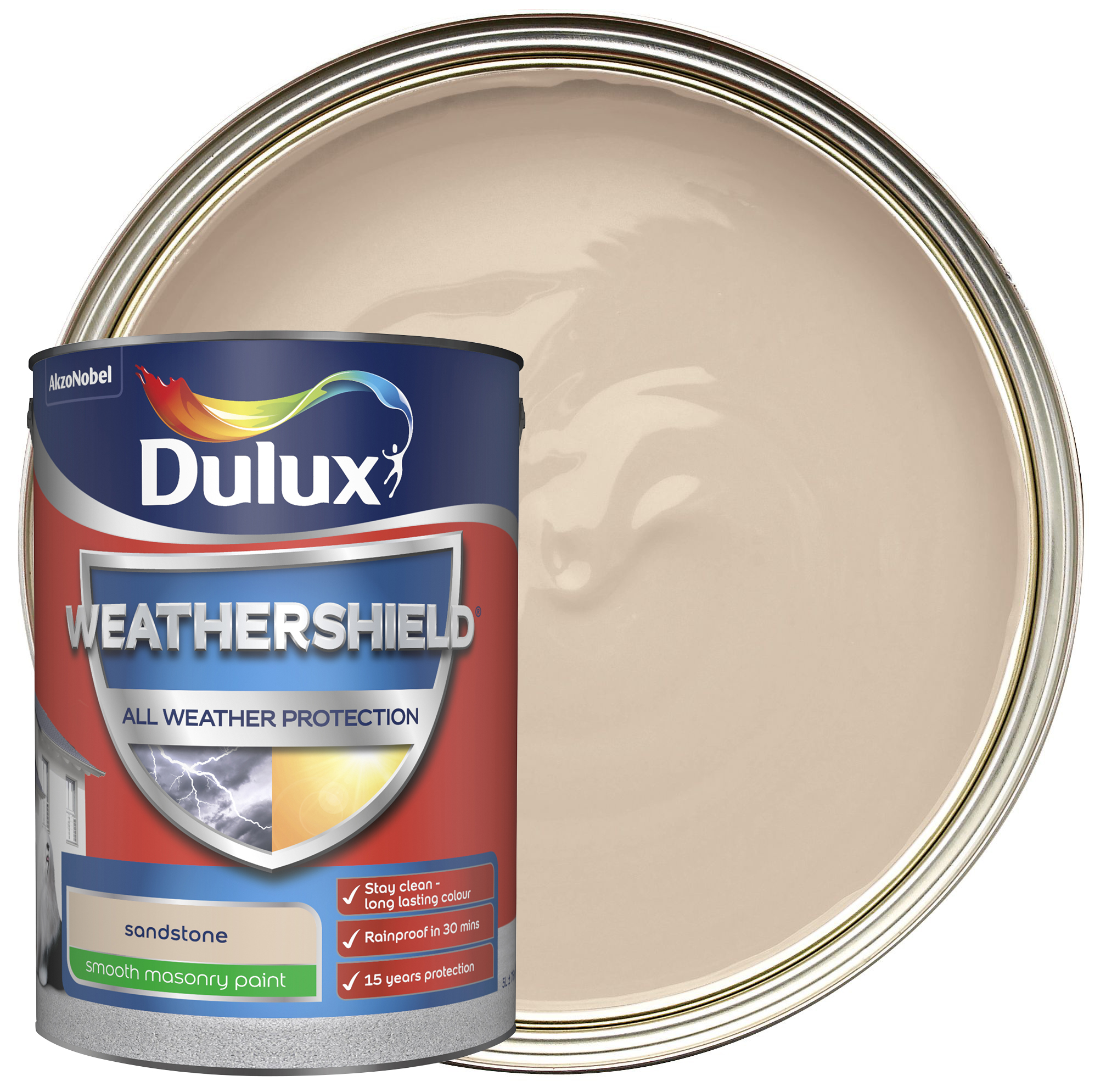Image of Dulux Weathershield All Weather Purpose Smooth Paint - Sandstone - 5L
