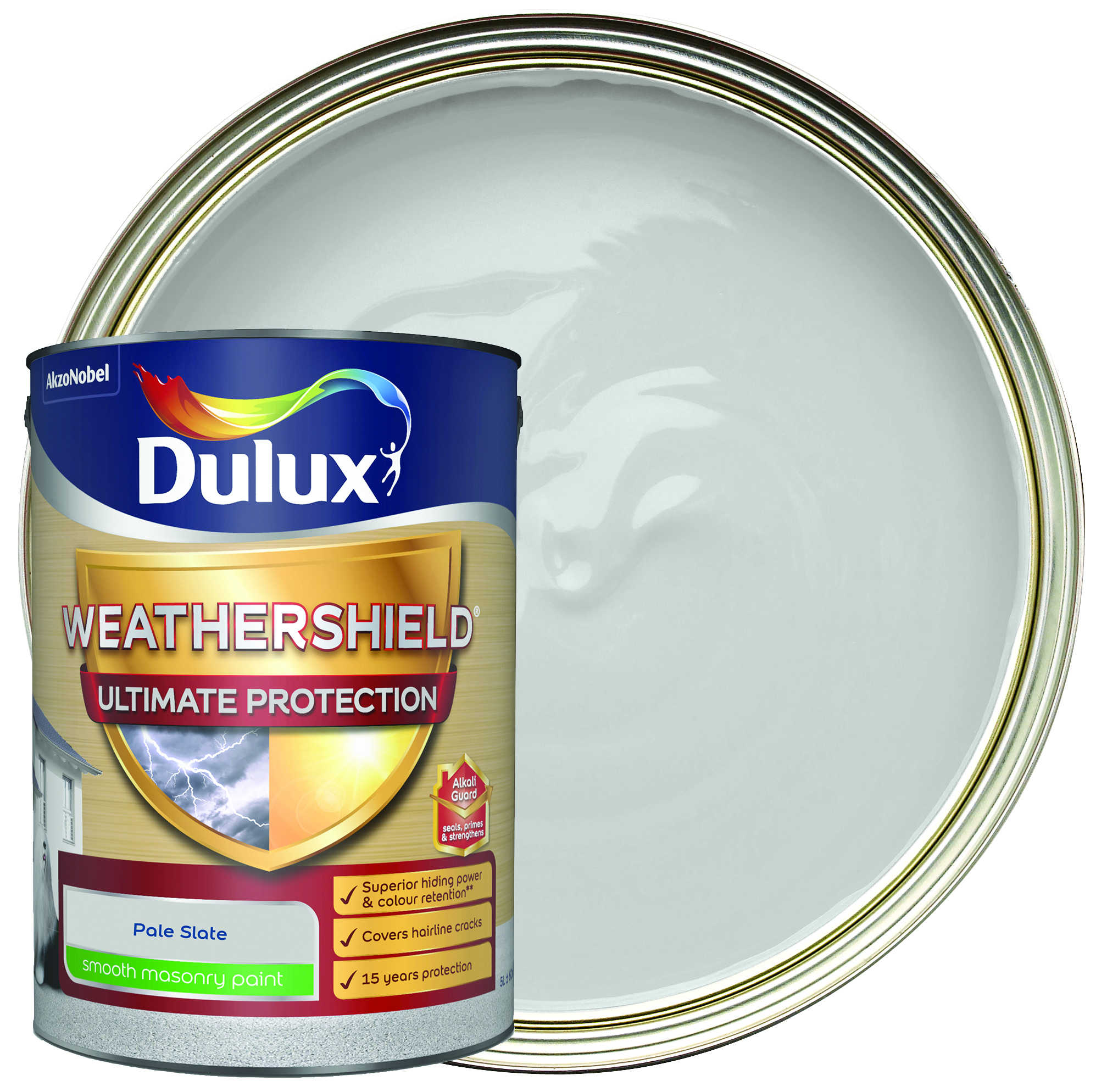 Dulux Weathershield Ultimate Protect Smooth Masonry Paint - Pale Slate - 5L