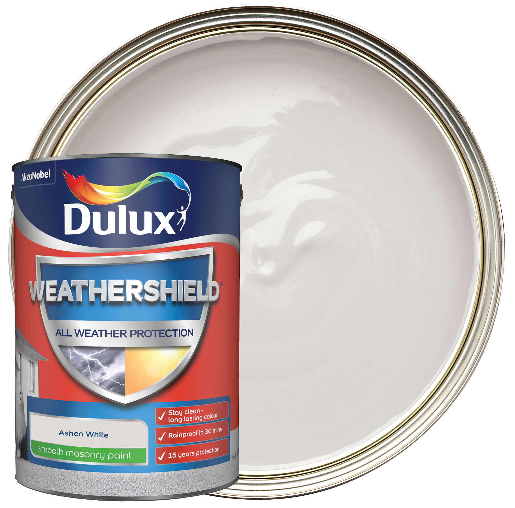 Dulux Weathershield All Weather Purpose Smooth Paint Ashen White 5L