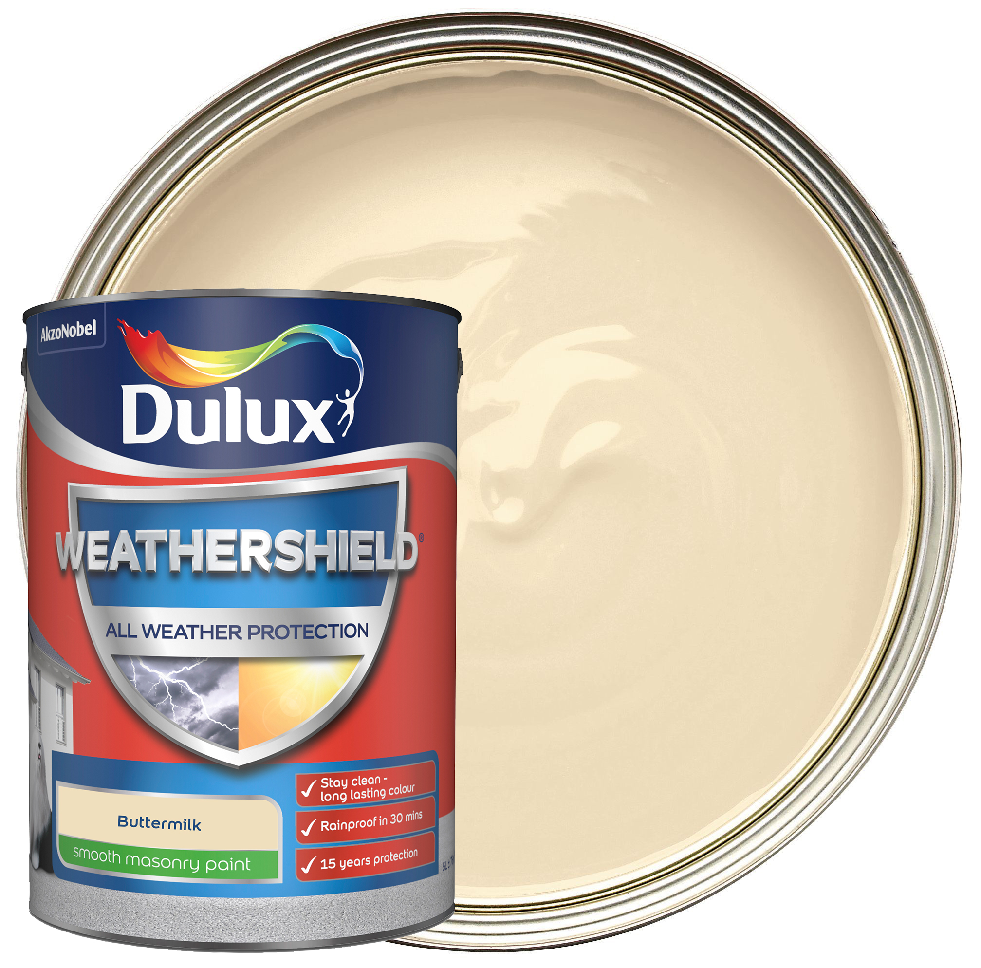 Dulux Weathershield All Weather Purpose Smooth Paint - Buttermilk - 5L