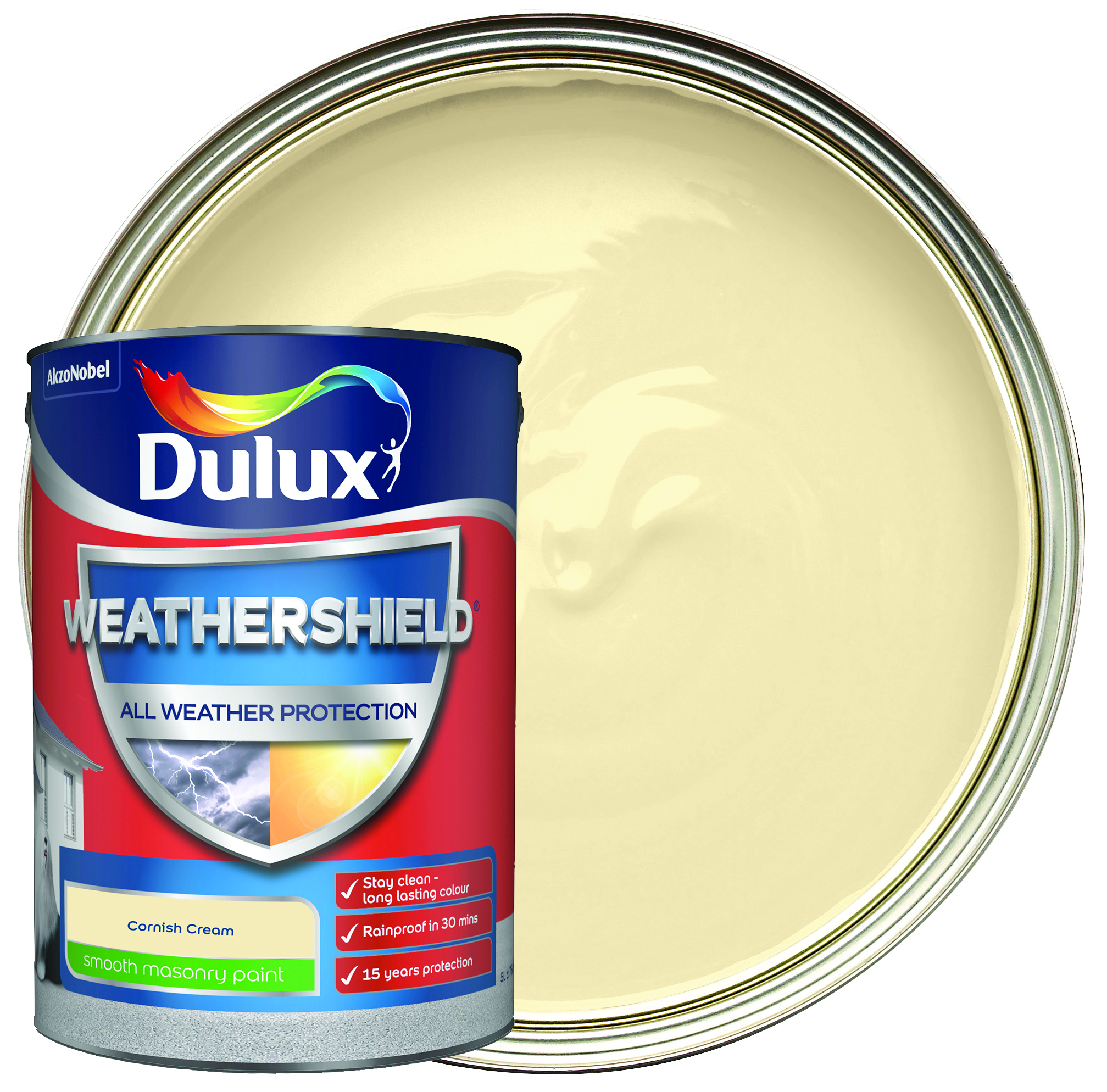 Dulux Weathershield All Weather Purpose Smooth Paint - Cornish Cream - 5L