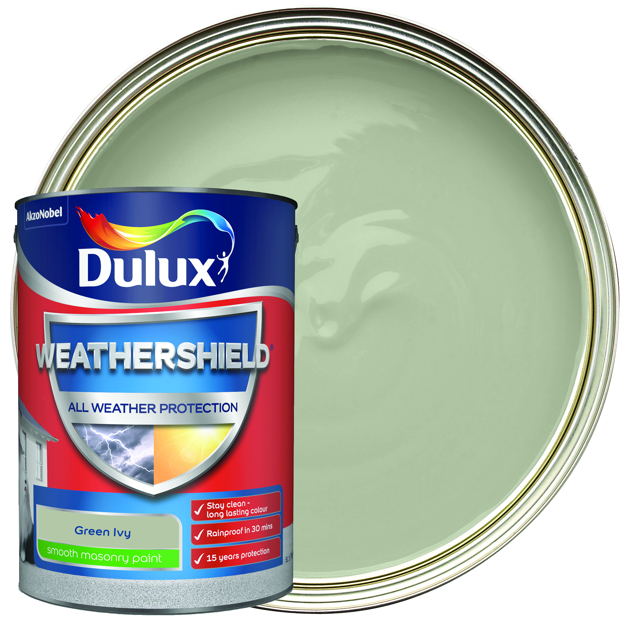 Image of Dulux Weathershield All Weather Purpose Smooth Paint - Green Ivy - 5L