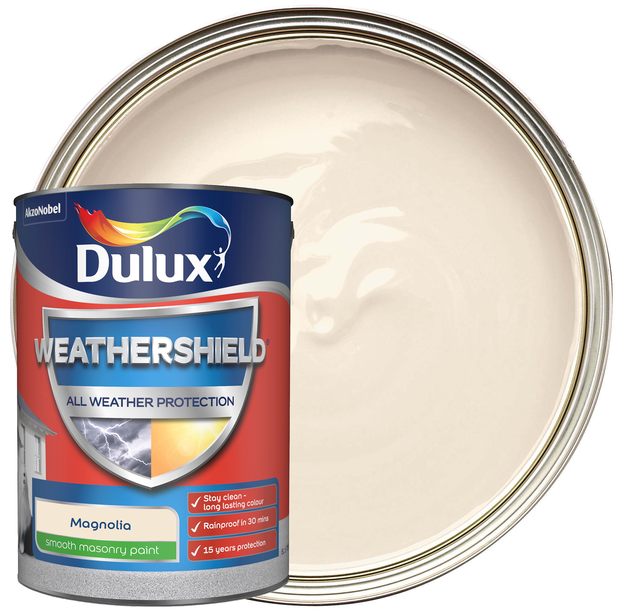 Dulux Weathershield All Weather Purpose Smooth - Magnolia - 5L