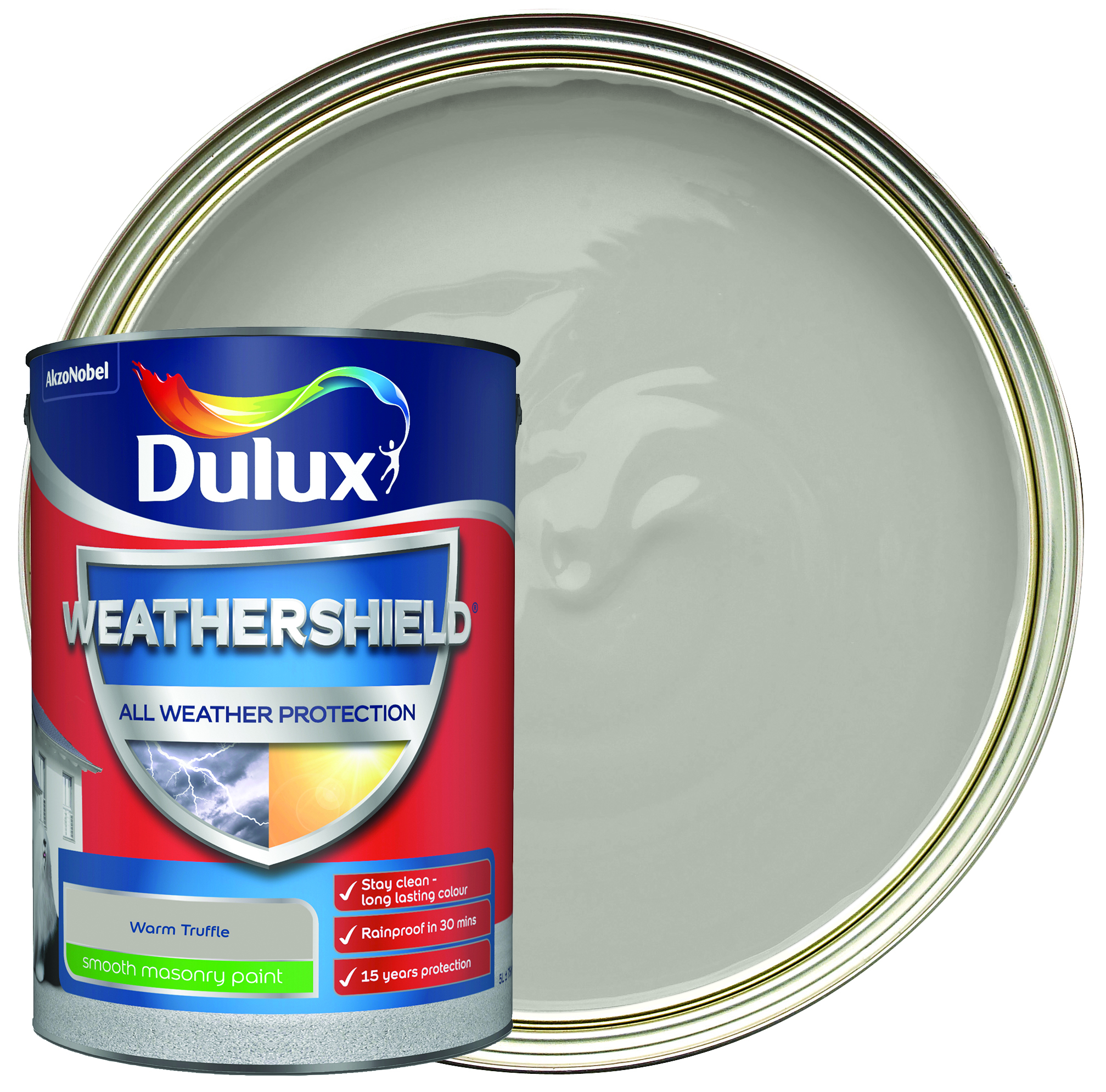 Dulux Weathershield All Weather Purpose Smooth Paint - Warm Truffle - 5L