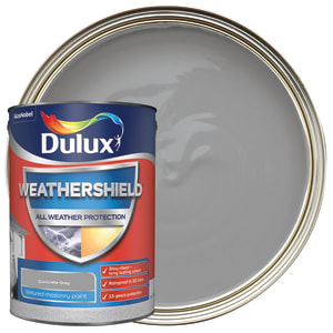 Dulux Weathershield All Weather Purpose Textured Paint - Concrete Grey - 5L