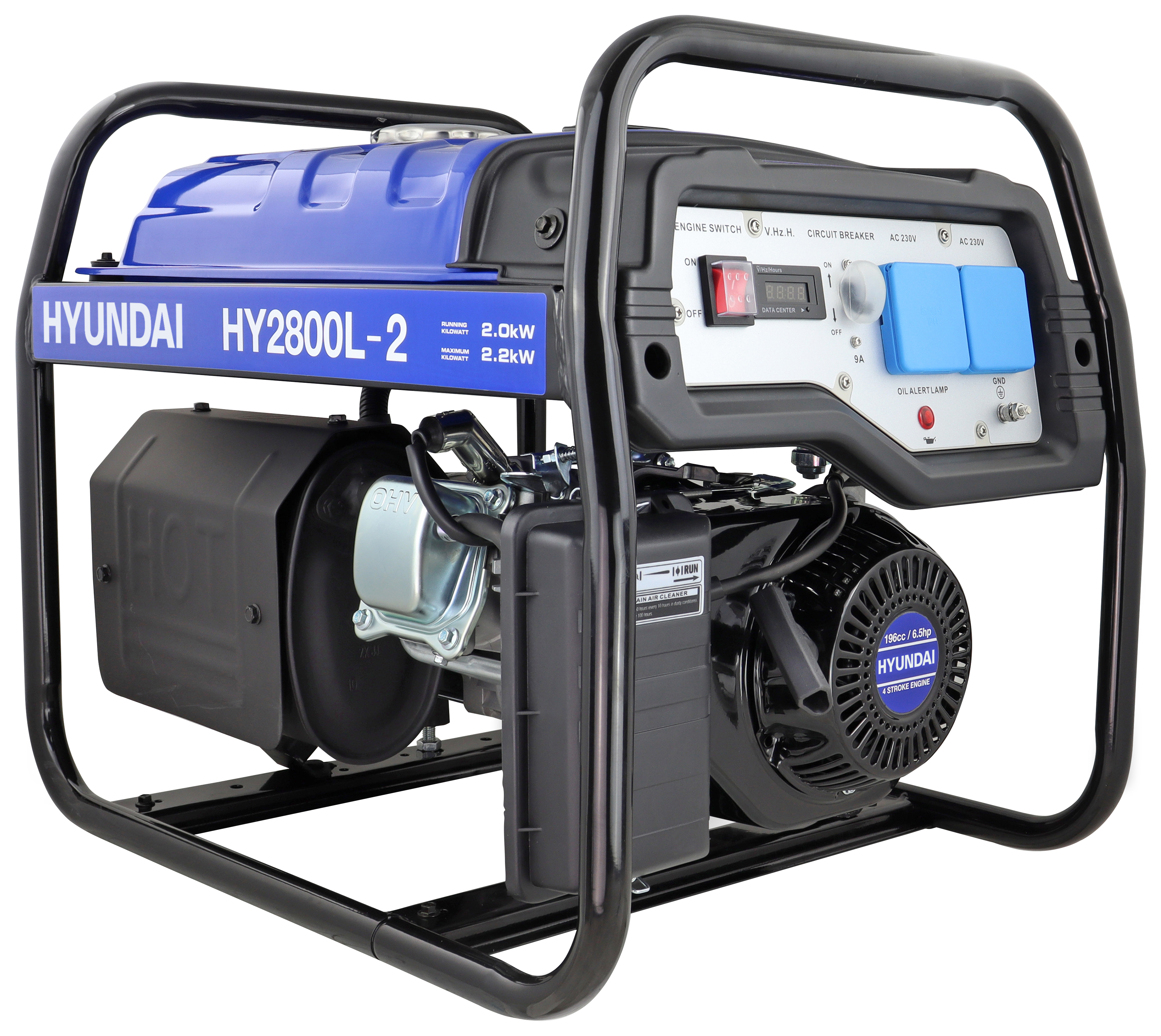 Image of Hyundai HY2800L-2 230V 196CC Recoil Start Petrol Generator - 2200W