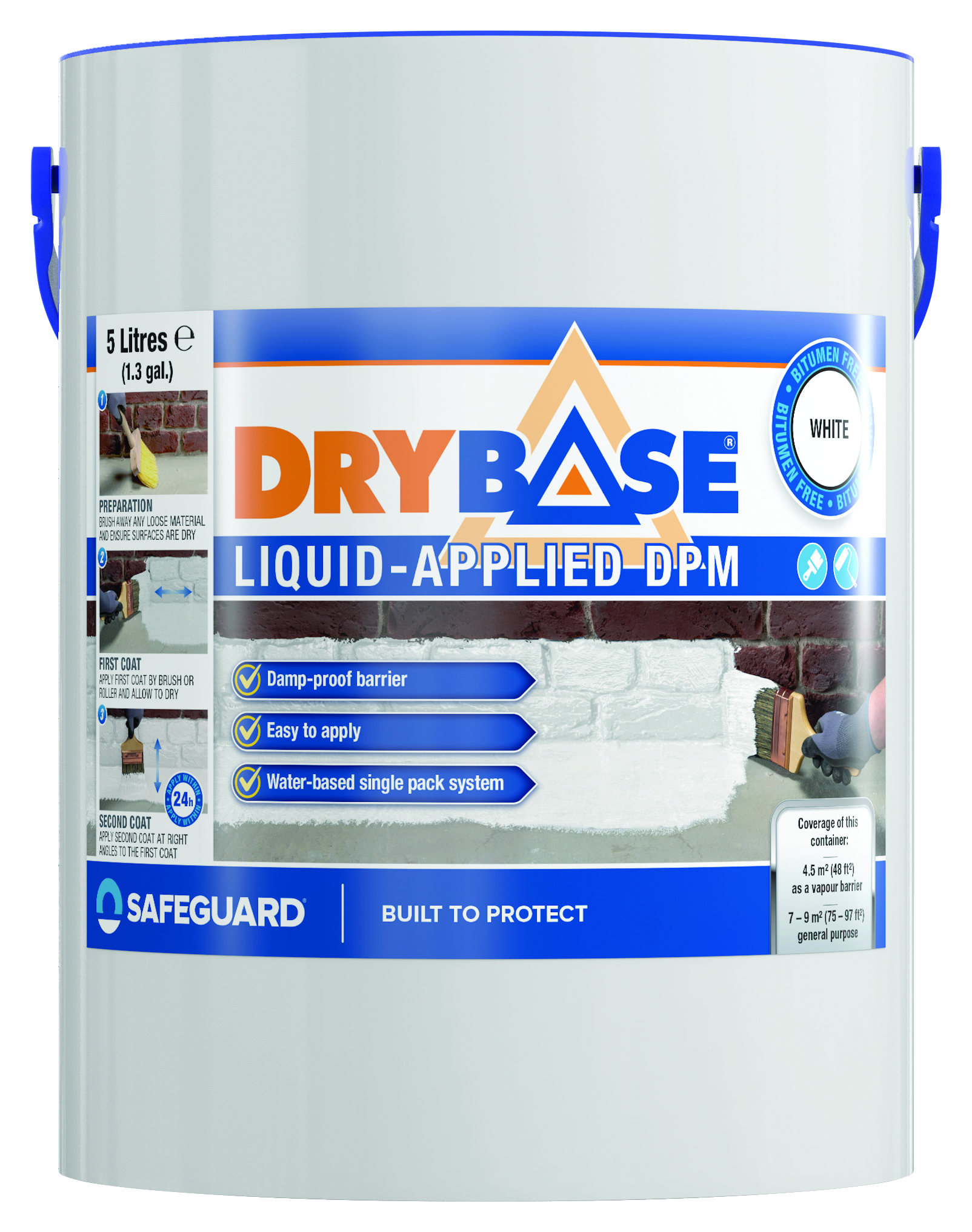 Drybase White Liquid Damp Proof Membrane - 5L | Wickes.co.uk