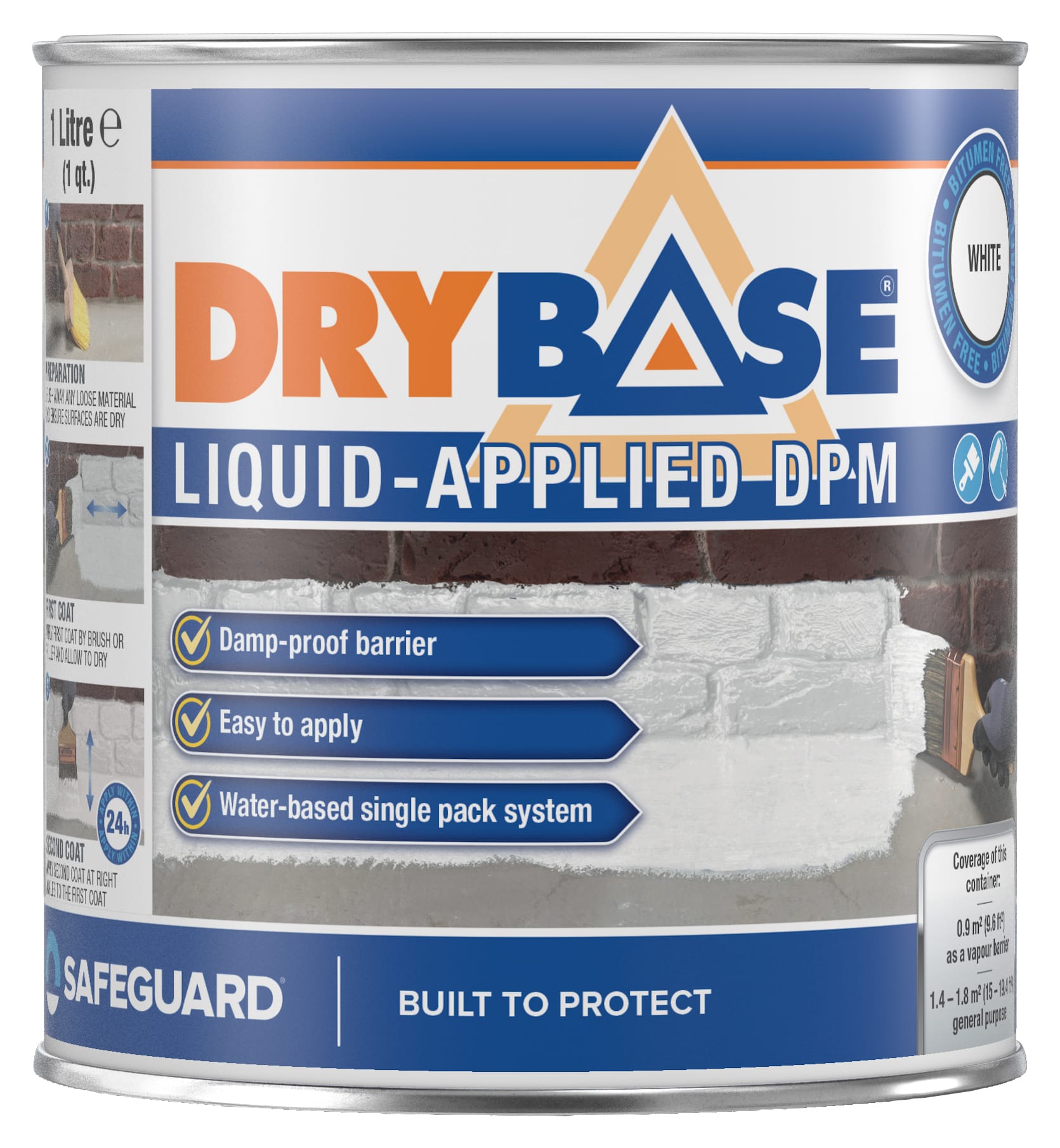 Drybase White Liquid Damp Proof Membrane 1L Wickes.co.uk