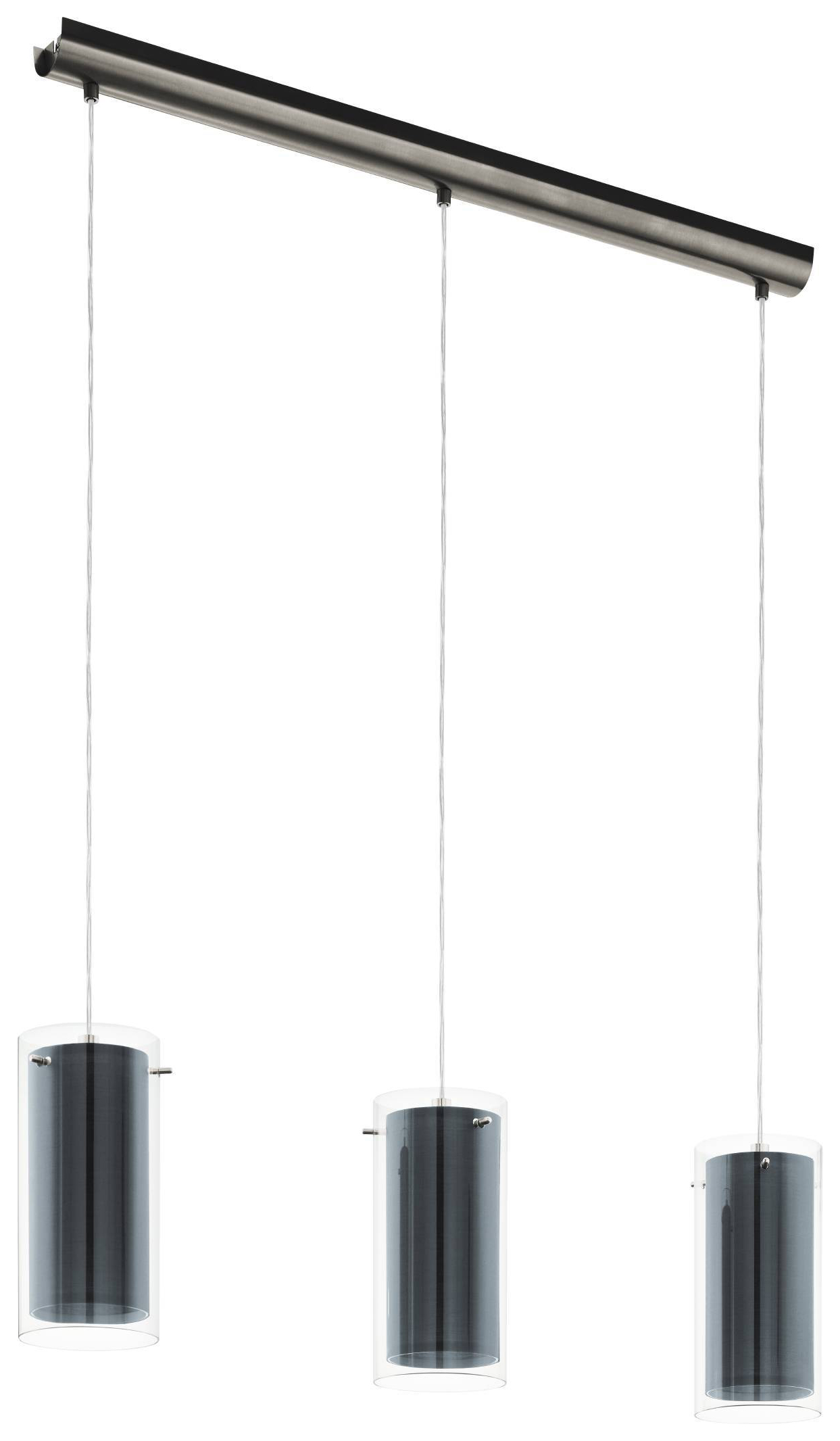 Image of Eglo Pinto Textil Nickel & Dark Grey 3 Pendant Light