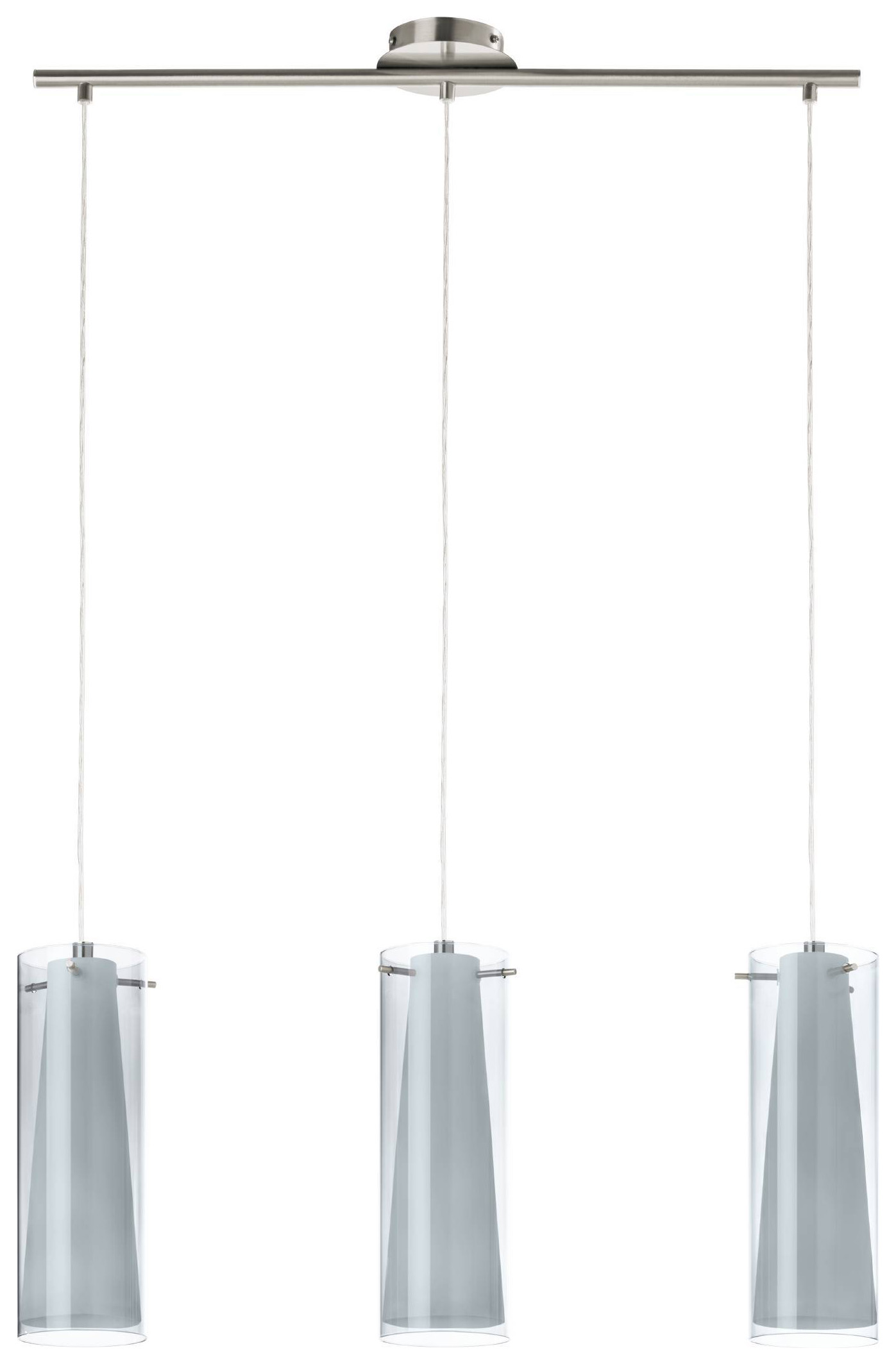Image of Eglo Pinto Textil Nickel & Grey 3 Pendant Light