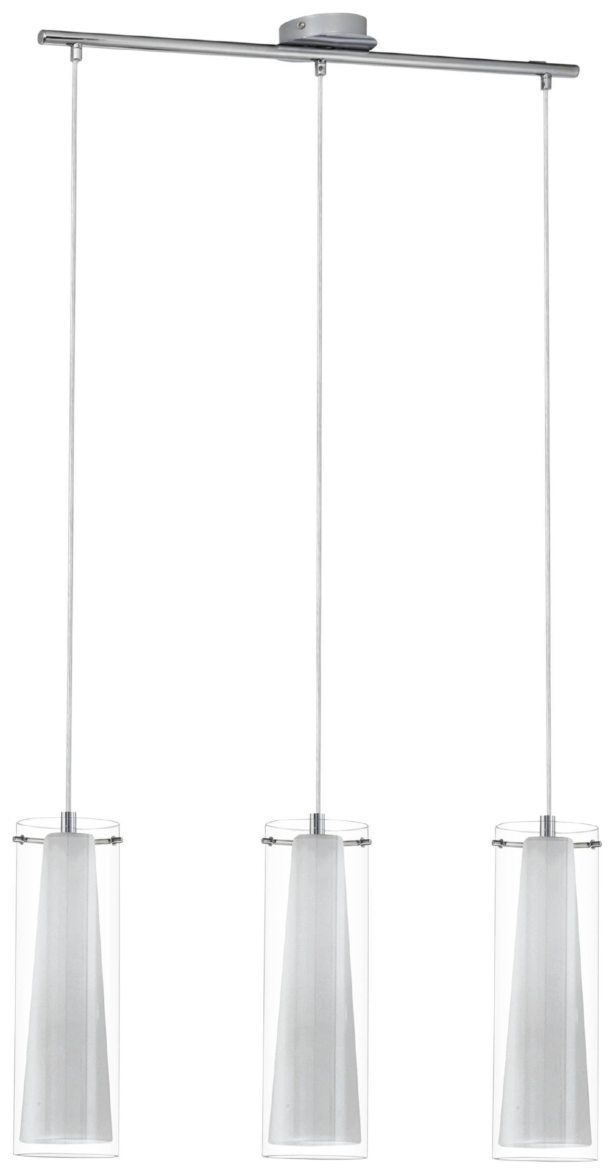 Image of Eglo Pinto Textil Chrome & White 3 Pendant Light