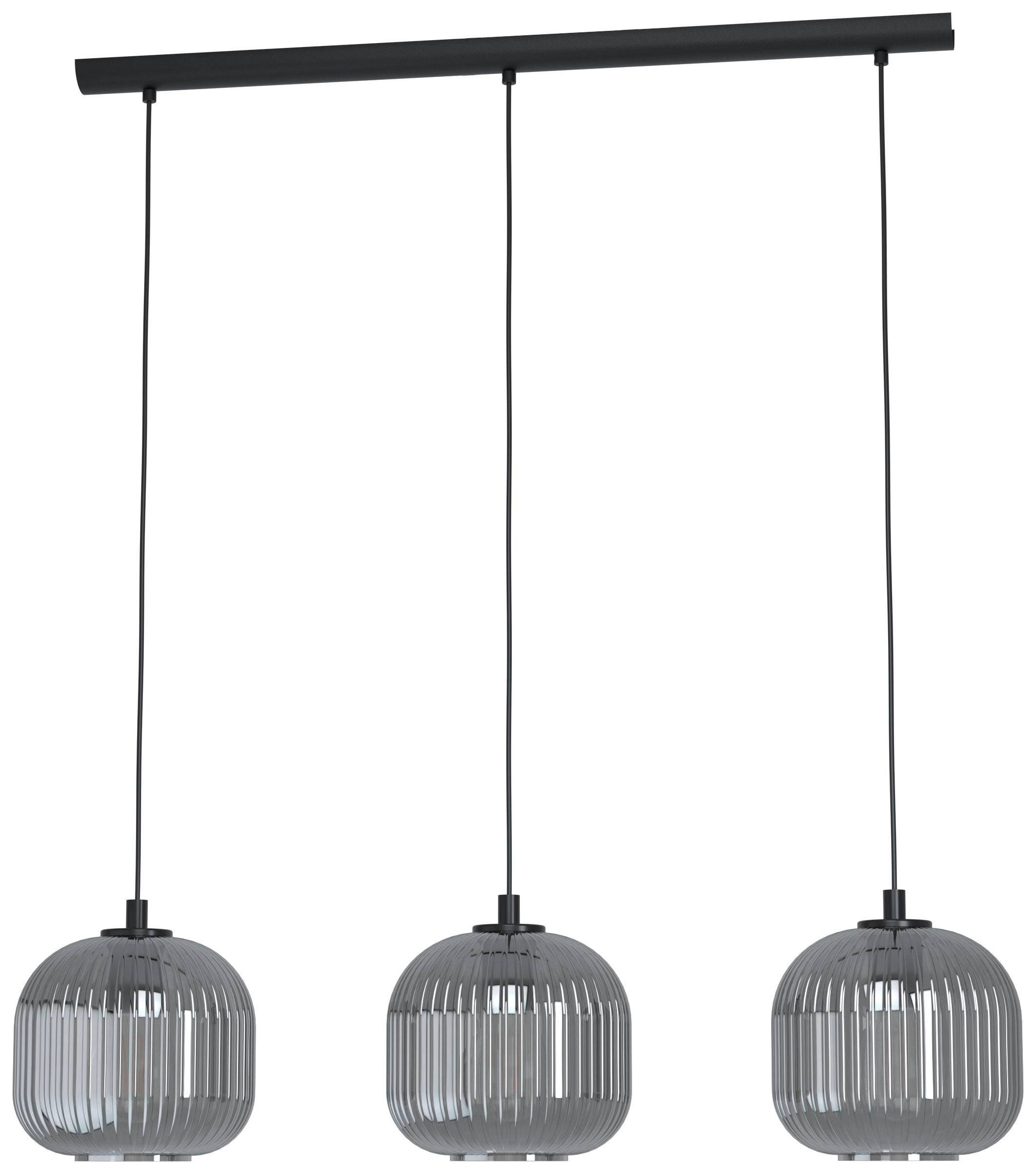 Image of Eglo Mantunalle Black And Clear 3 Pendant Light