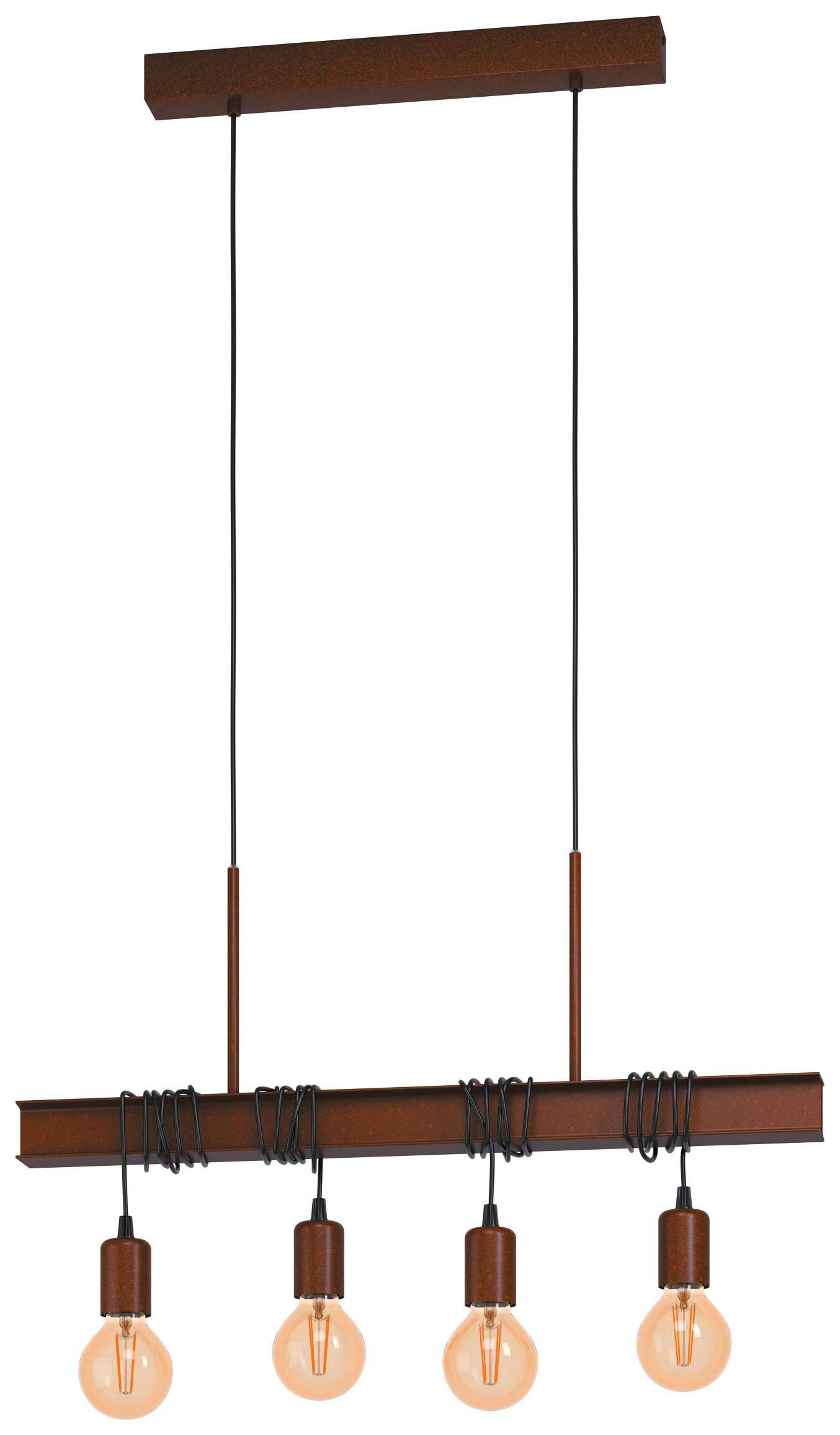 Image of Eglo Townshend Antique Steel 4 Pendant Light