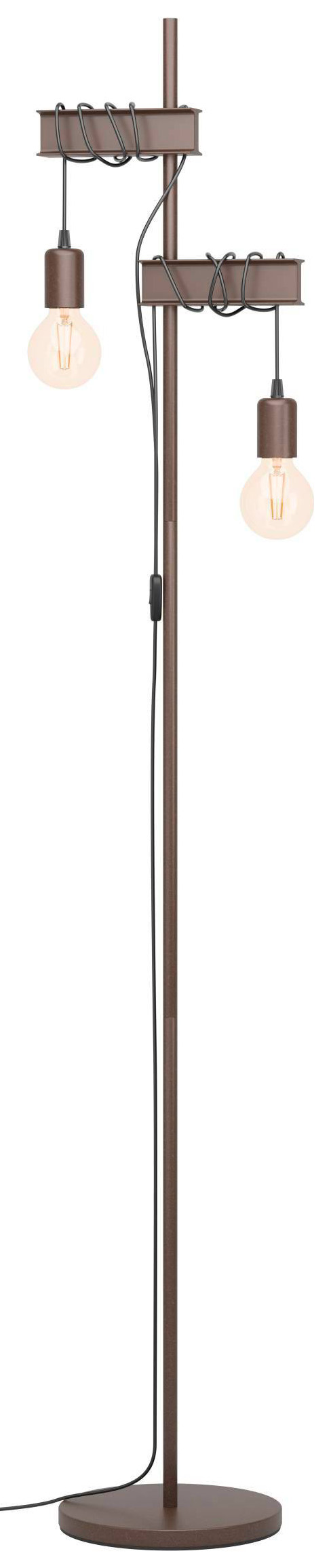 Image of Eglo Townshend Antique Steel Floor Lamp