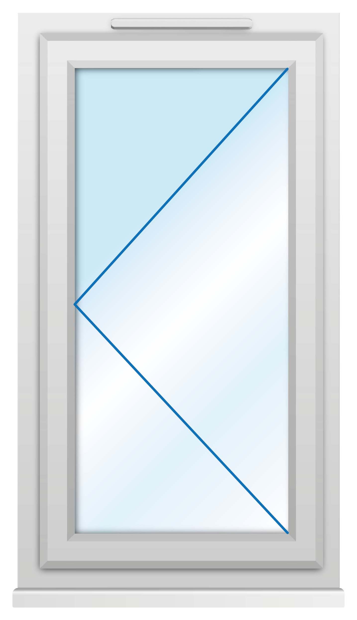 Euramax uPVC White Left Side Hung Casement Window - 610 x 1160mm