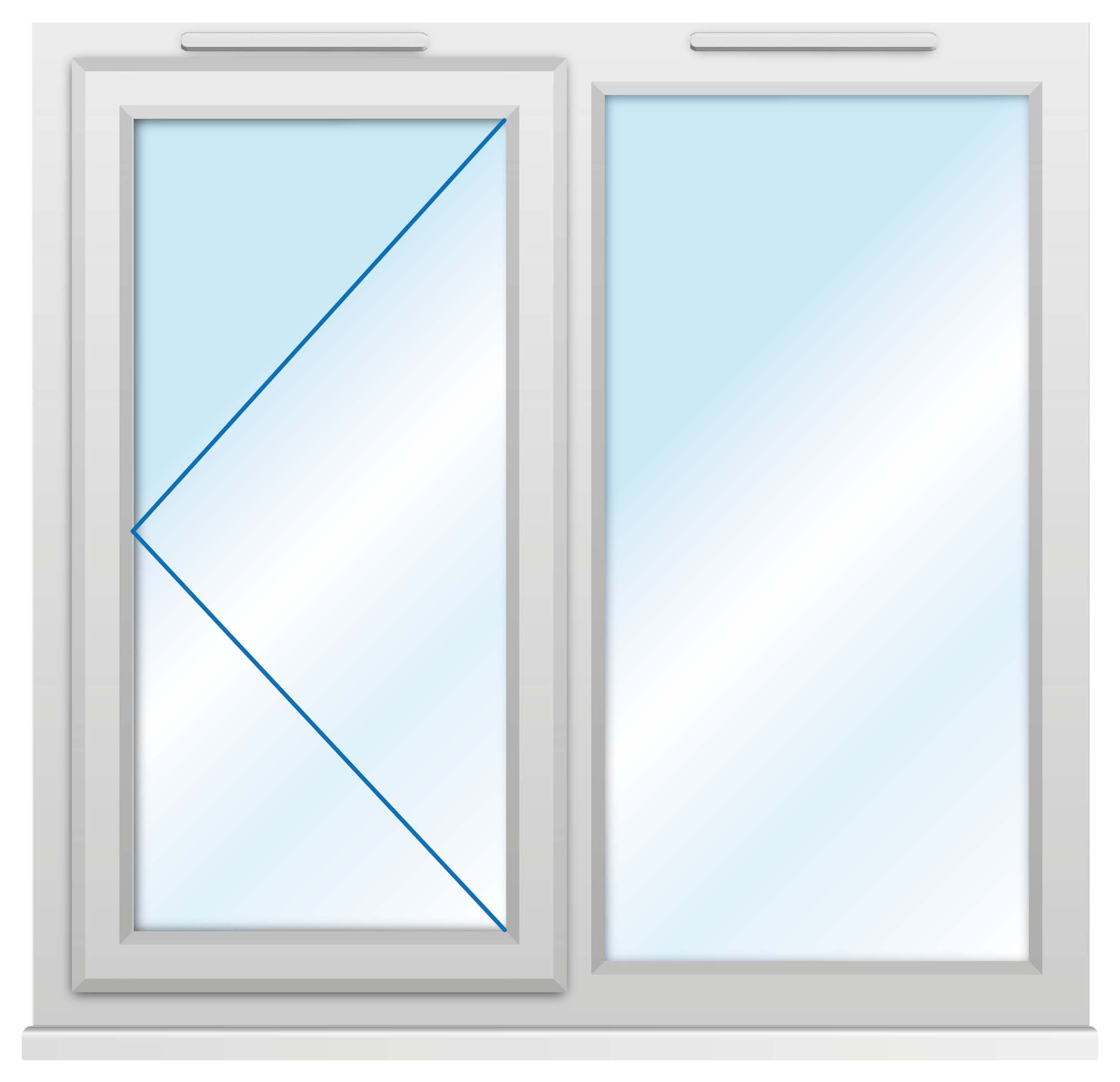 Image of Euramax uPVC White Left Side Hung & Fixed Lite Casement Window - 1190 x 1010mm