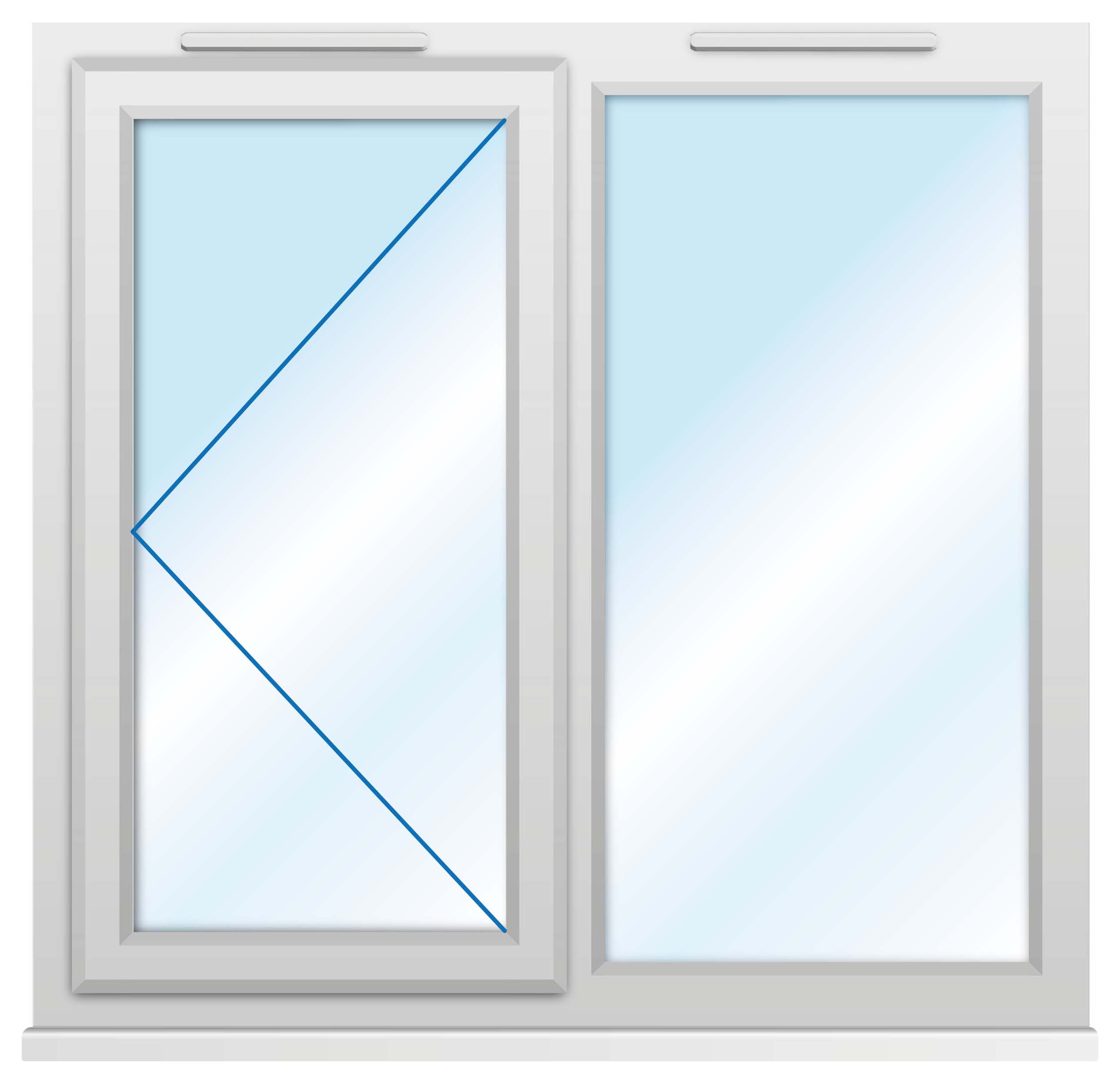 Euramax uPVC White Left Side Hung & Fixed Lite Casement Window - 1190 x 1010mm