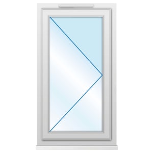 Euramax uPVC White Right Side Hung Casement Window - 610 x 1160mm