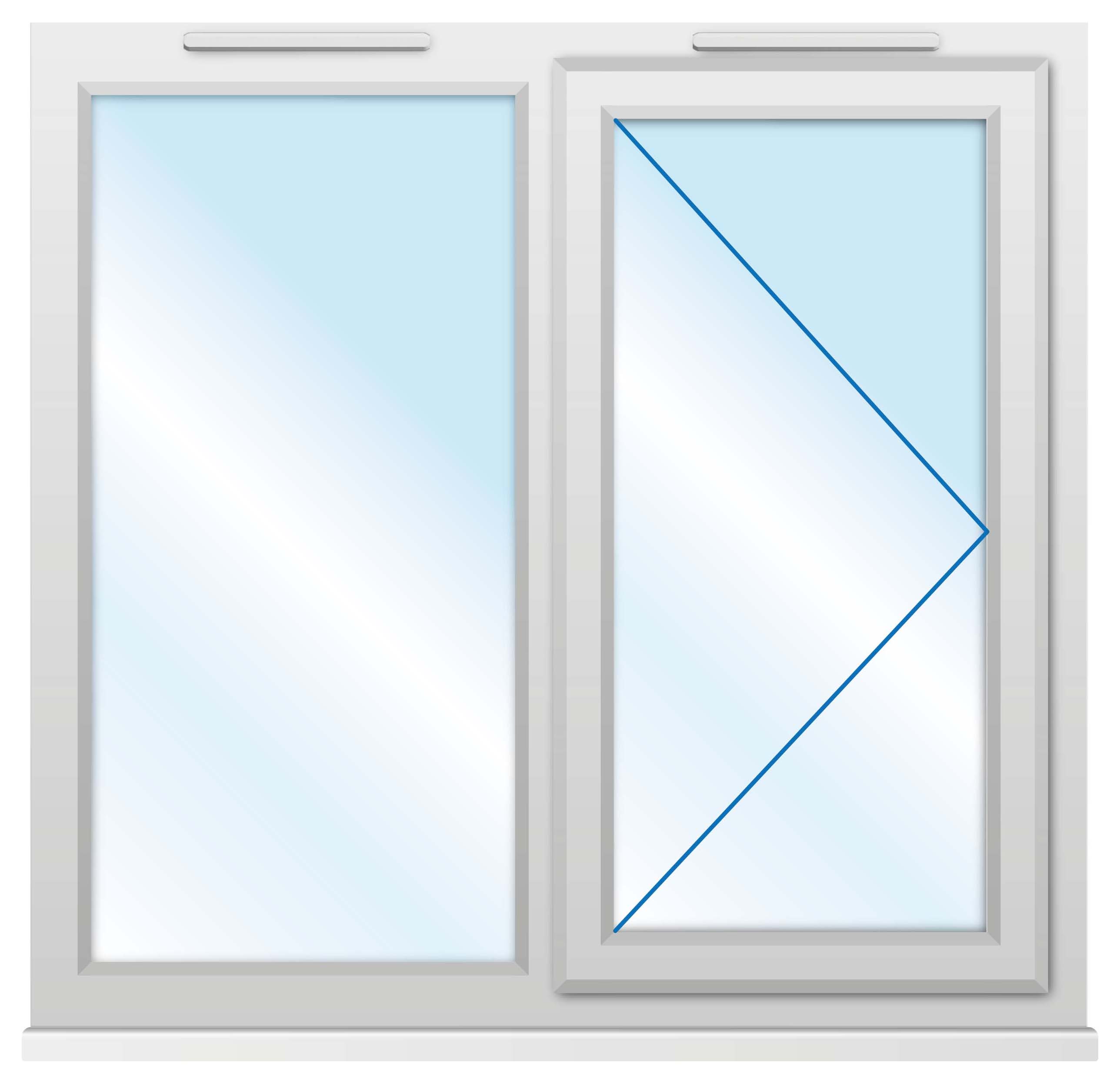 Euramax uPVC White Right Side Hung & Fixed Lite Casement Window - 1190 x 1160mm