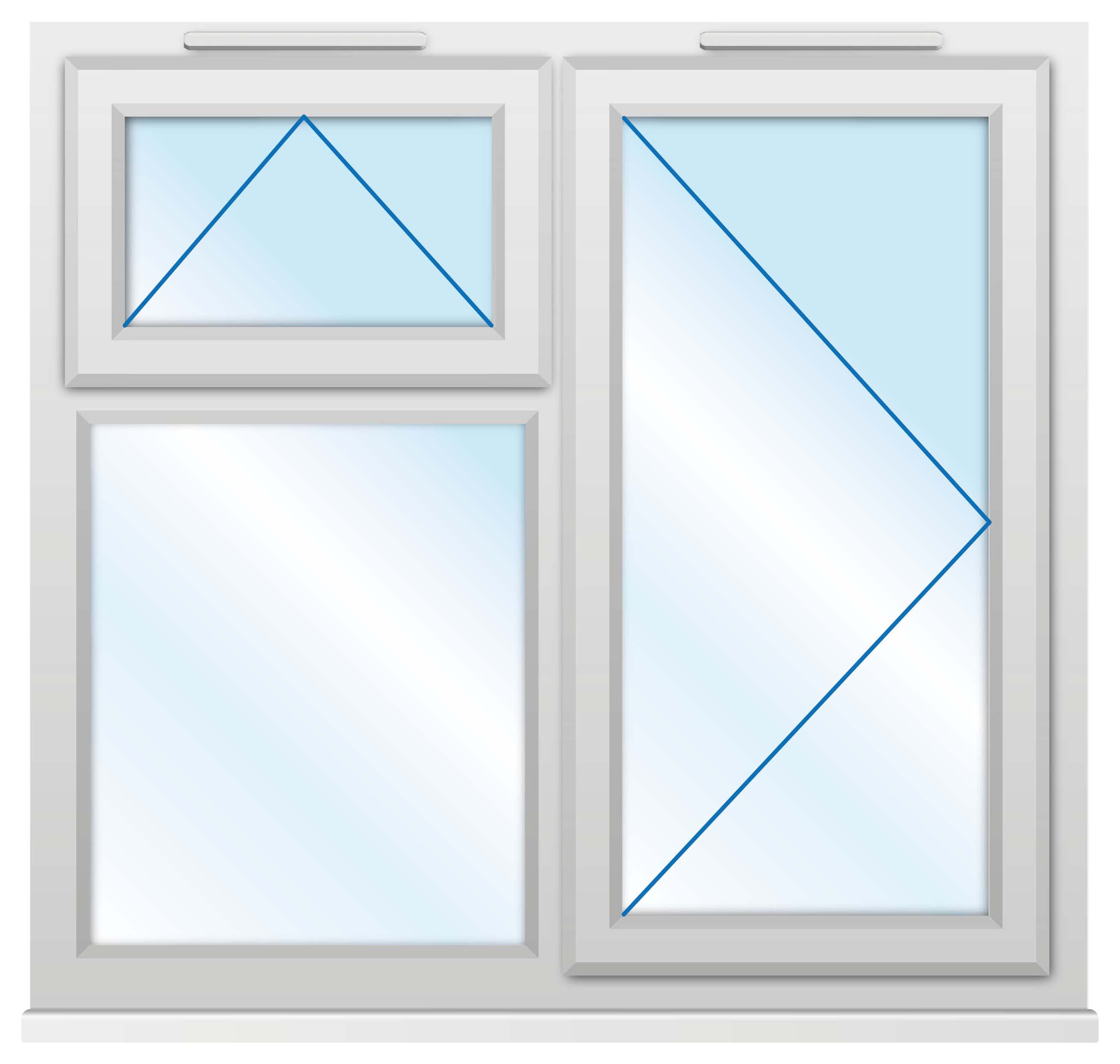 Euramax uPVC White Side & Top Hung Casement Window - 1190 x 1010mm
