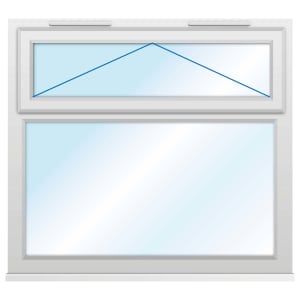 Euramax uPVC White Top Hung Obscure Glass Casement Window - 1190 x 1010mm