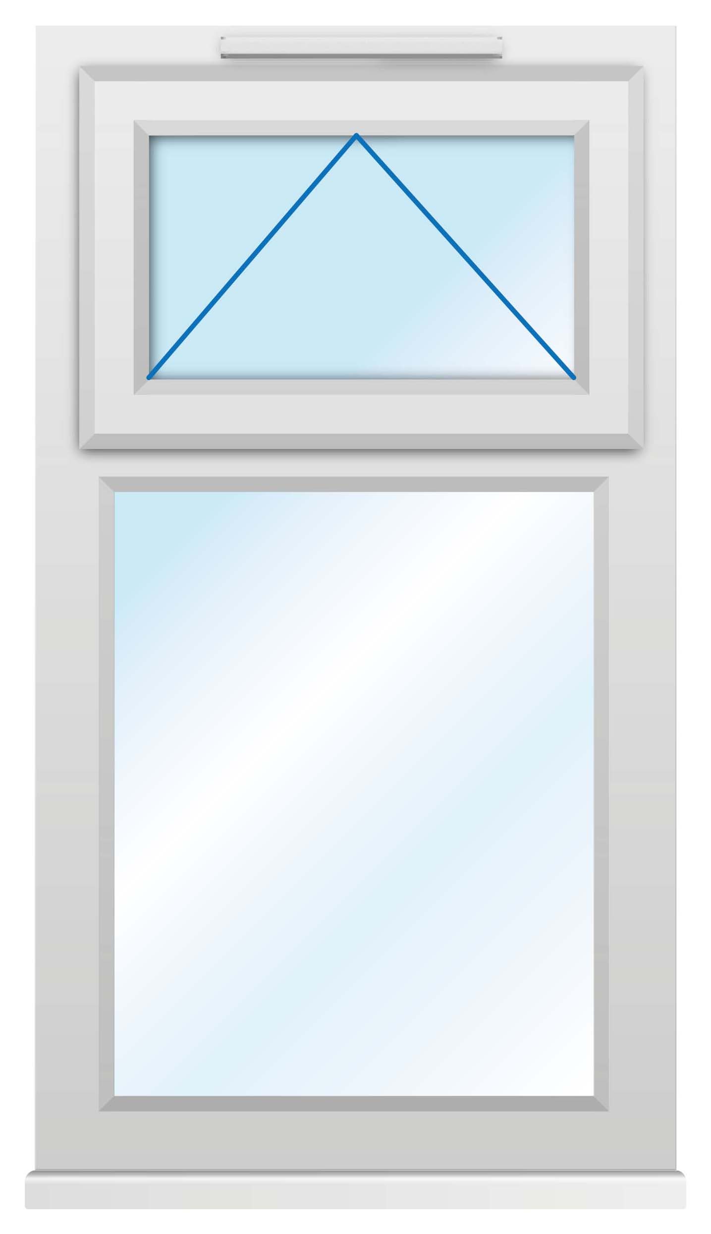 Euramax uPVC White Top Hung Obscure Glass Casement Window - 610 x 1010mm