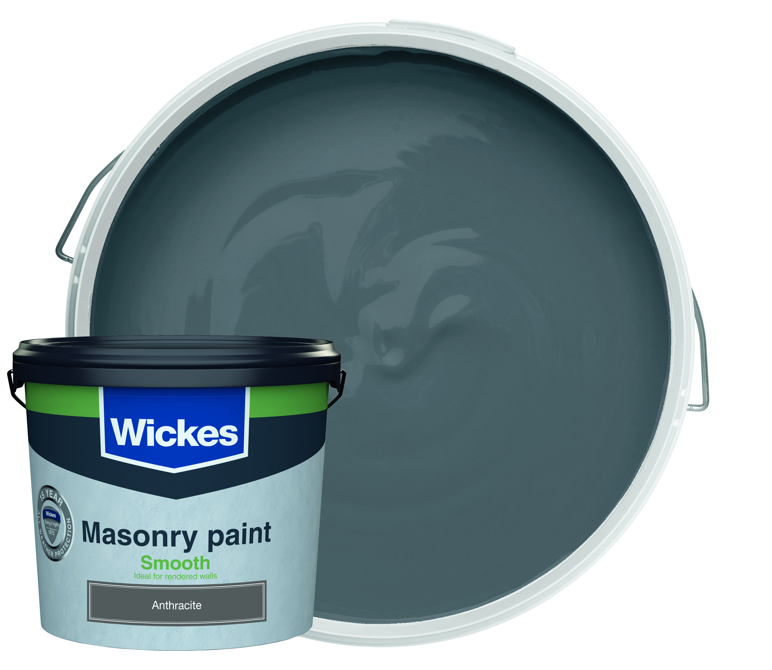 Wickes Smooth Masonry Paint - Anthracite Grey - 5L