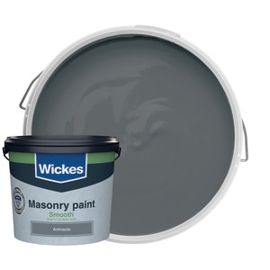 Wickes Masonry Smooth Paint - Anthracite Grey - 5L