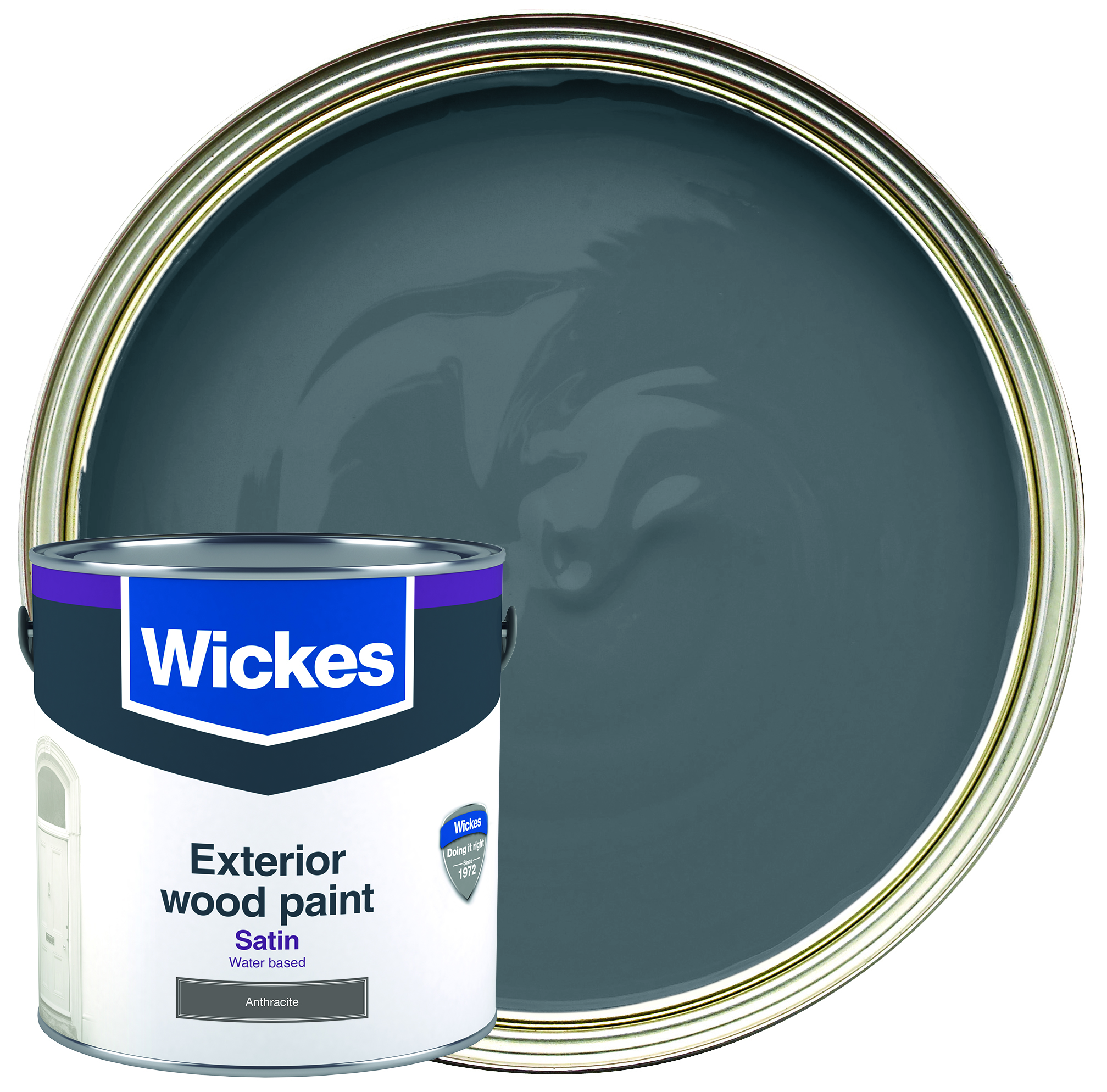 Image of Wickes Exterior Satin Paint - Anthracite - 2.5L