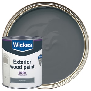 Wickes Exterior Satin Paint - Anthracite - 750ml